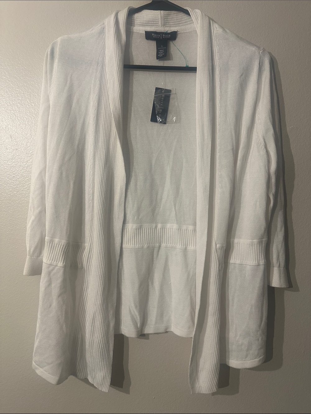 NWT White house|Black market Open-Front Lightweight white Cardigan Sz S